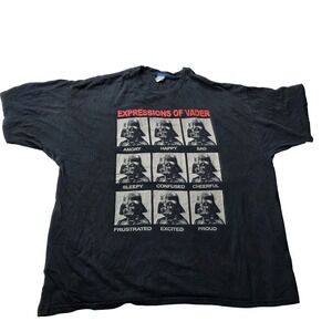 Star Wars Darth Vader Shirt Mens XL Expressions of Vader Graphic Tee Movie Sci-F
